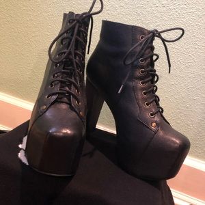 JEFFREY CAMPBELL All Black Leather LITA’s